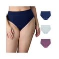 thumbnail image 1 of Playtex Tummy Smoothing High-Cut Brief Underwear Pack, 3-Pack (Plus Sizes) Navy/Rain Cloud Heather/Plum Dandy 3XL Women's, 1 of 5
