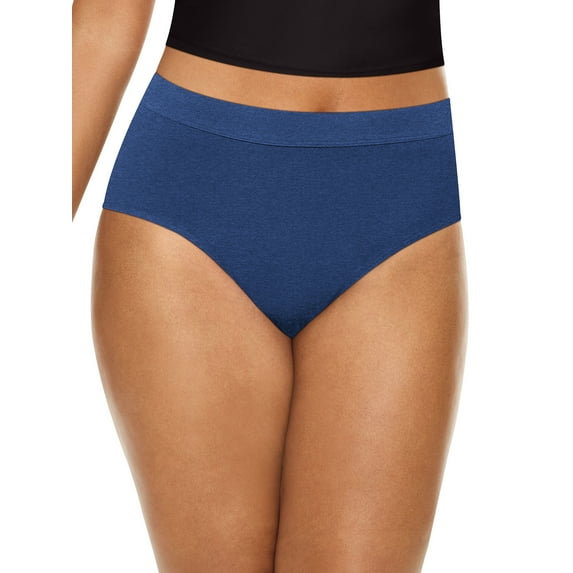 Playtex Ultra Soft Briefs, 4-Pack White/Grey Heather/Royalty Blue Heather/Moonlit Sky/Grey Heather 10 Women's