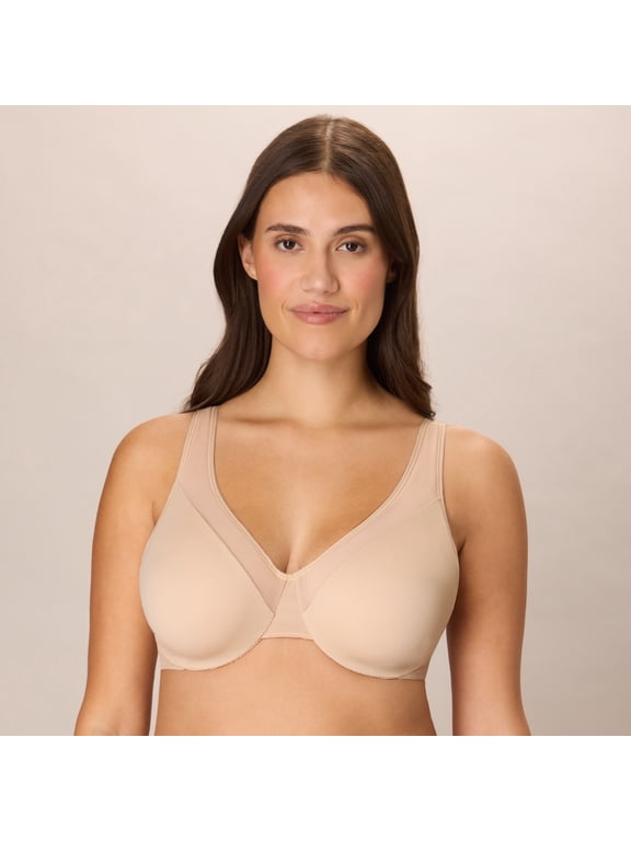 Underwire Bra Minimizer Smoothing Adjustable Bust-Reducing Comfortable Bra Moisture-Wicking Almond 38DD