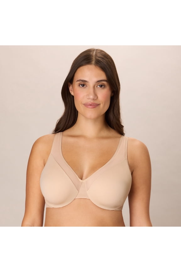 Underwire Bra Minimizer Smoothing Adjustable Bust-Reducing Comfortable Bra Moisture-Wicking Almond 38DD