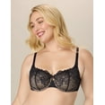 thumbnail image 1 of Playtex Unlined Lace Balconette Bra, Full Coverage  Dressed In Black/Almond 44D Women's, 1 of 5