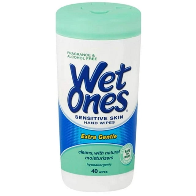 Playtex Wet Ones Sensitive Skin Hands Wipes, 40 Count Wipes Pack of 6