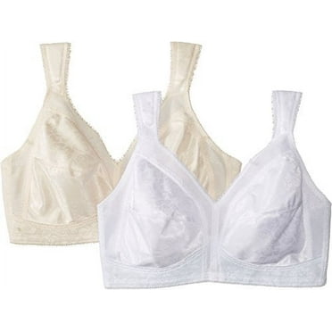 Playtex Women's 18-Hour Original Comfort-Strap Bra 2-Pack, Natural Beige/White,40DD