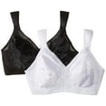 thumbnail image 1 of Playtex Women's 18 Hour Original Comfort Strap Bra US4693 2-Pack, Black/White, 40DD, 1 of 1