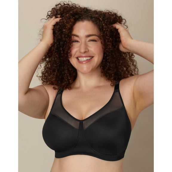 Playtex 18 Hour Smoothing Minimizer Wireless Bra Black 38DD Women's