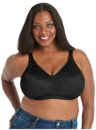 2 Pack Black Bras Wirefree Style 4745 18 Hour Bra Lift and Support