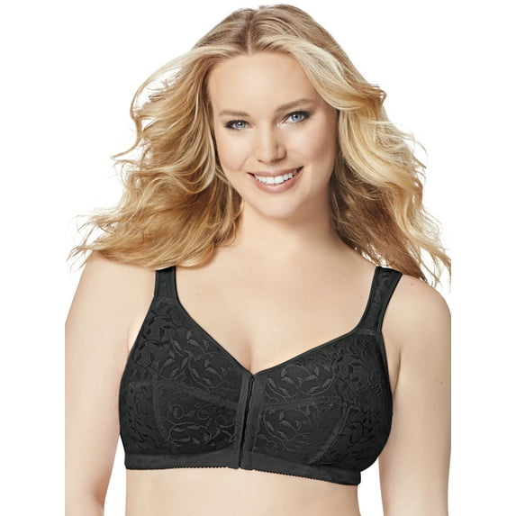 Playtex Womens Front-Close Bra, Wireless Bra for Women, Padded Bra with Cushioned Straps, Supportive Bra
