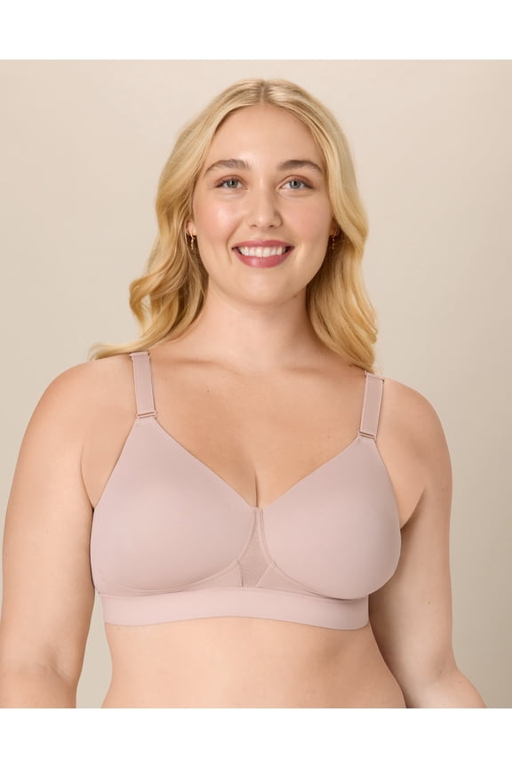 Women's Wireless Bra, Smoothing Comfort, Moisture-Wicking Evening Blush 46D