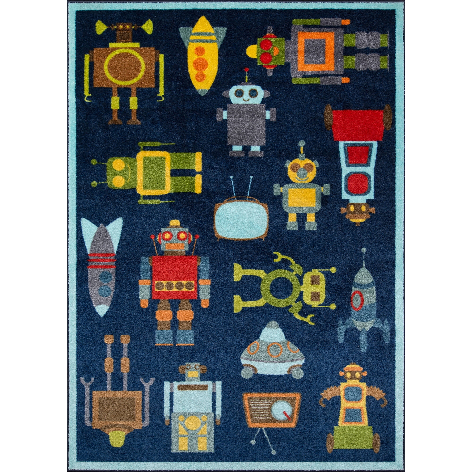 Playtime Robot Rug, Blue - Walmart.com