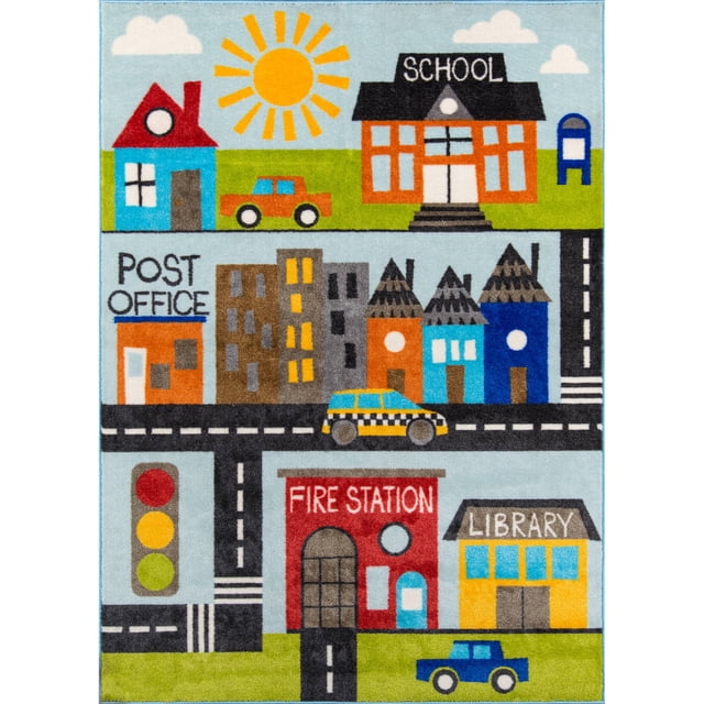 Library Town Rug Playtime Town Rug, Multi - Walmart.com