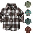 thumbnail image 1 of Playtopia Boys Jacket, Plaid Flannel Fall Jacket For Boys, Long‑Sleeve Button‑Up Boys Outerwear, Youth Boys Shirt Coat With Chest Pockets, 1 Piece, S‑XL, 1 of 3