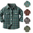 thumbnail image 1 of Playtopia Boys Jacket, Plaid Flannel Fall Jacket For Boys, Long‑Sleeve Button‑Up Boys Outerwear, Youth Boys Shirt Coat With Chest Pockets, 1 Piece, S‑XL, 1 of 3