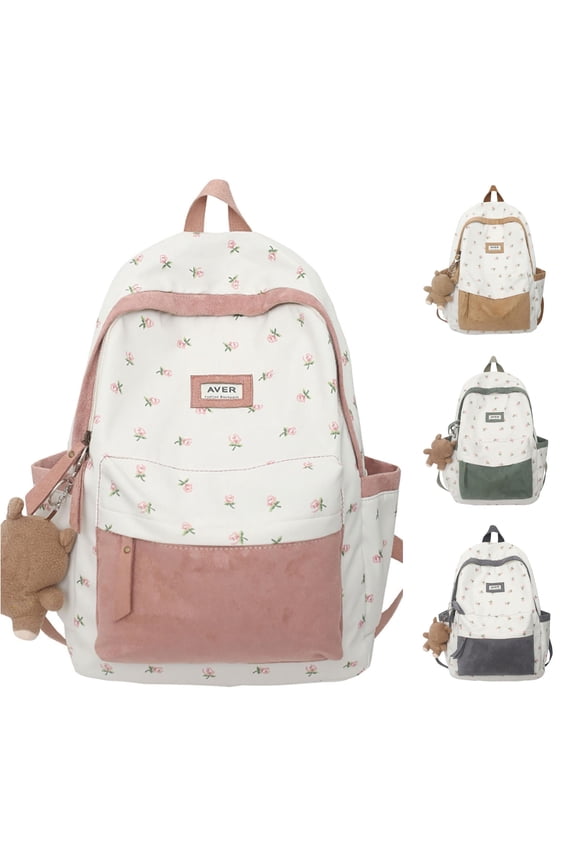 Ins Style Minimalist Forest Backpack Large Capacity Casual Daypack for Campus Travel Daily 1pc One Size Pink Grey Khaki Green