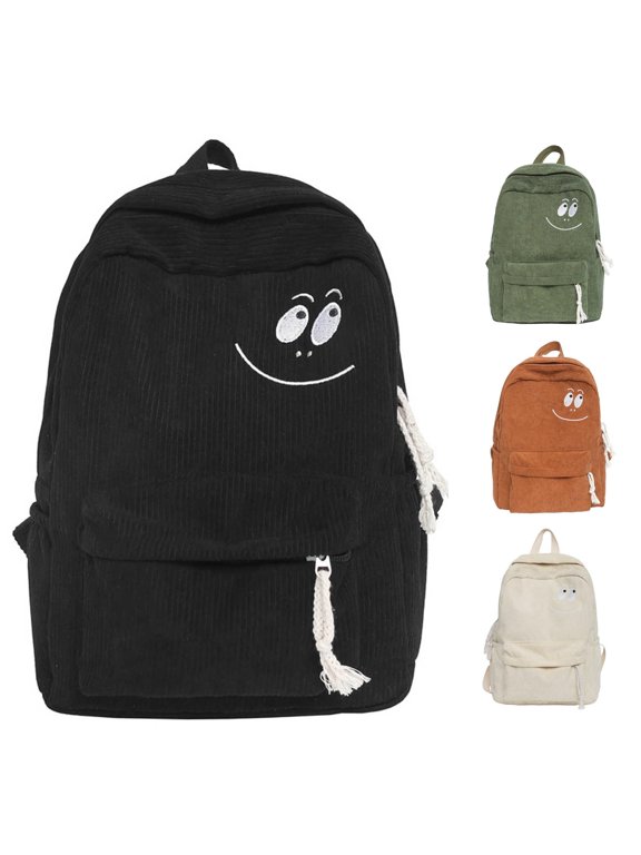Korean Style Corduroy Backpack Minimalist Versatile Casual Daypack for Daily Use 1pc 4 Colors