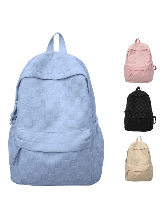 Korean Style Minimalist Backpack Large Capacity Versatile Nylon Daypack for Daily Use 1pc 4 Colors