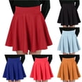 thumbnail image 1 of Playtopia Women's High Waisted Flared Skater Skirt with Built-in Lining, Casual Solid Color Mini Skirt, 1 Piece, S-XXL Plus Size Friendly, 1 of 7