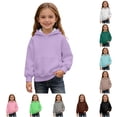thumbnail image 1 of Playtopia Youth Solid Color Drawstring Waffle Knit Pullover Hoodie 320g Polyester Kangaroo Pocket Unisex Long Sleeve Daily Casual Sweatshirt 1PC Kids Sizes 100-160, 1 of 6