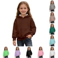thumbnail image 1 of Playtopia Youth Solid Color Drawstring Waffle Knit Pullover Hoodie 320g Polyester Kangaroo Pocket Unisex Long Sleeve Daily Casual Sweatshirt 1PC Kids Sizes 100-160, 1 of 6