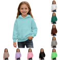 thumbnail image 1 of Playtopia Youth Solid Color Drawstring Waffle Knit Pullover Hoodie 320g Polyester Kangaroo Pocket Unisex Long Sleeve Daily Casual Sweatshirt 1PC Kids Sizes 100-160, 1 of 6
