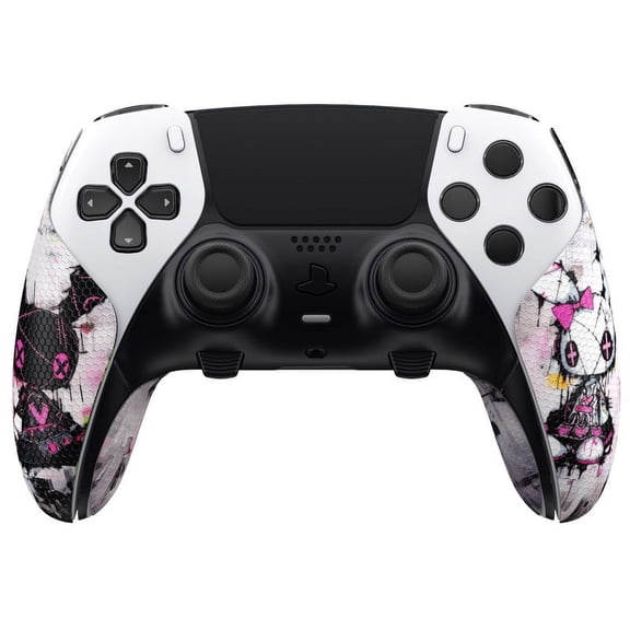 Playvital Anti-Skid Sweat-Absorbent Controller Grip for ps5 Edge Wireless Controller, Textured Soft PU Handle Grips Anti Sweat Protector for ps5 Edge Controller - Lovely Punky Bunny