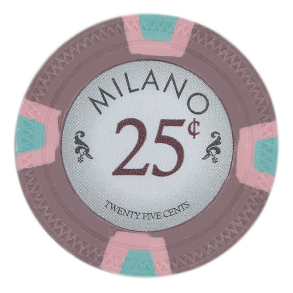 Playzaic 10-gram Milano Poker Chips (50-pack) Real Clay Set ($0.25 Brown)