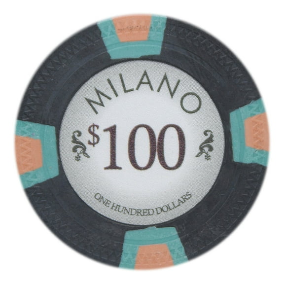 Playzaic 10-gram Milano Poker Chips (50-pack) Real Clay Set ($100 Black)