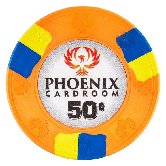 Playzaic 10-gram Phoenix Poker Chips (50-pack) Real Clay Set ($0.50 Orange)