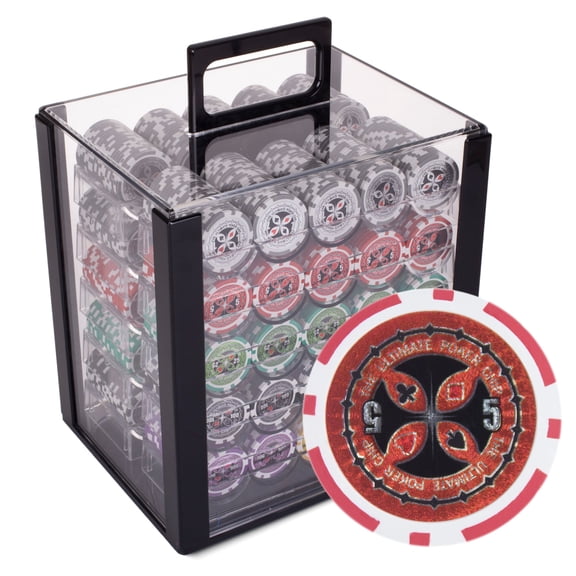 Playzaic 1000-piece Acrylic The Ultimate Poker Chip Case - 14-gram Heavy Clay Composite Set