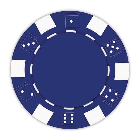 Playzaic 11.5-gram Striped Dice Poker Chips (50-pack) Clay Composite Set (Blue)