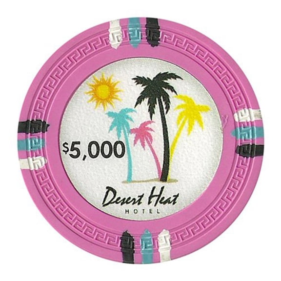 Playzaic 13.5-gram Desert Heat Poker Chips (50-pack) Heavy Clay Composite ($5,000 Pink)