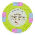 thumbnail image 1 of Playzaic 13.5-gram Monaco Club Poker Chips (50-pack) Premium Composite Set ($2 Lt. Green), 1 of 6