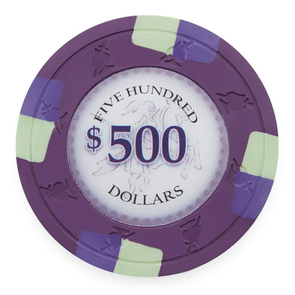 Playzaic 13.5-gram Poker Knights Poker Chips (50-pack) Premium Composite Set ($500 Purple)