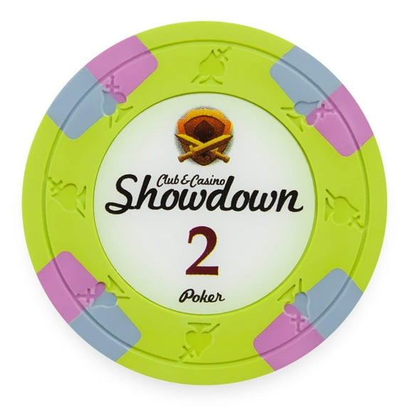 Playzaic 13.5-gram Showdown Poker Chips (50-pack) Heavy Clay Composite Set ($2 Lt. Green)