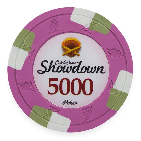 Playzaic 13.5-gram Showdown Poker Chips (50-pack) Heavy Clay Composite Set ($5,000 Pink)