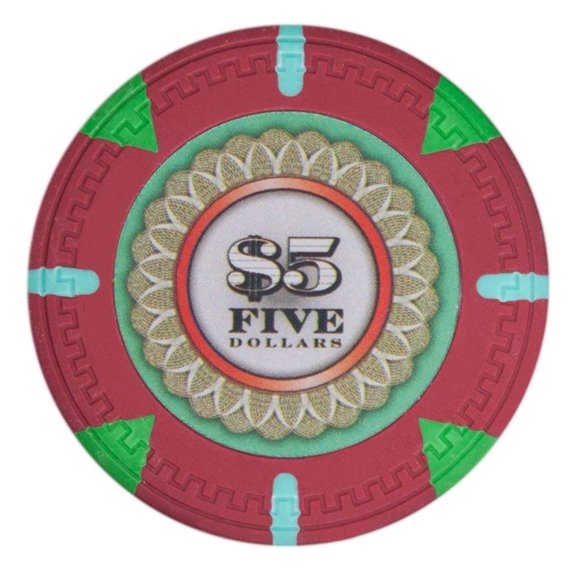 Playzaic 13.5-gram The Mint Poker Chips (50-pack) Heavy Clay Composite Set ($5 Red)