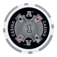 thumbnail image 1 of Playzaic 14-gram Ace Casino Poker Chips (50-pack) Heavy Clay Composite Set ($1 White), 1 of 5