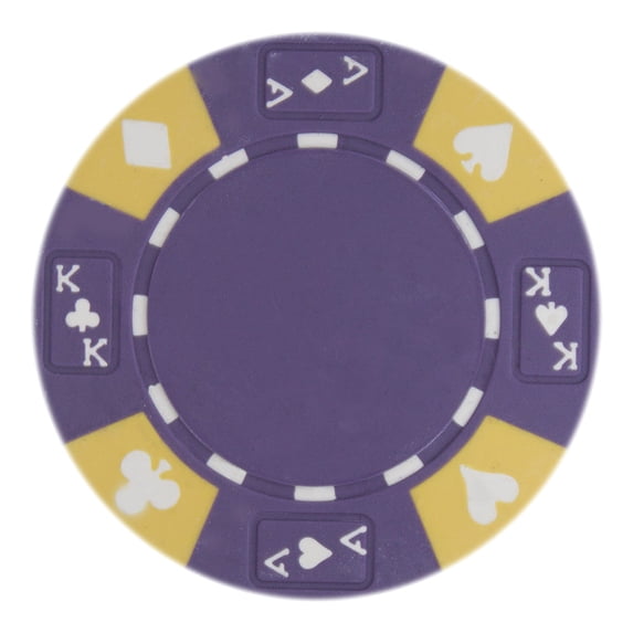 Playzaic 14-gram Ace King Premium Poker Chips (50-pack) Heavy Clay Composite Set (Purple)