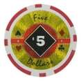 thumbnail image 1 of Playzaic 14-gram Black Diamond Poker Chips (50-pack) Heavy Bulk Set ($5 Red), 1 of 5