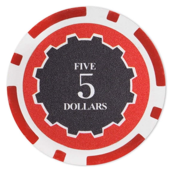Playzaic 14-gram Eclipse Poker Chips (50-pack) Heavy Clay Composite Set ($5 Red)