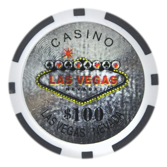 Playzaic 14-gram Las Vegas Poker Chips (50-pack) Heavy Clay Composite Set ($100 Black)