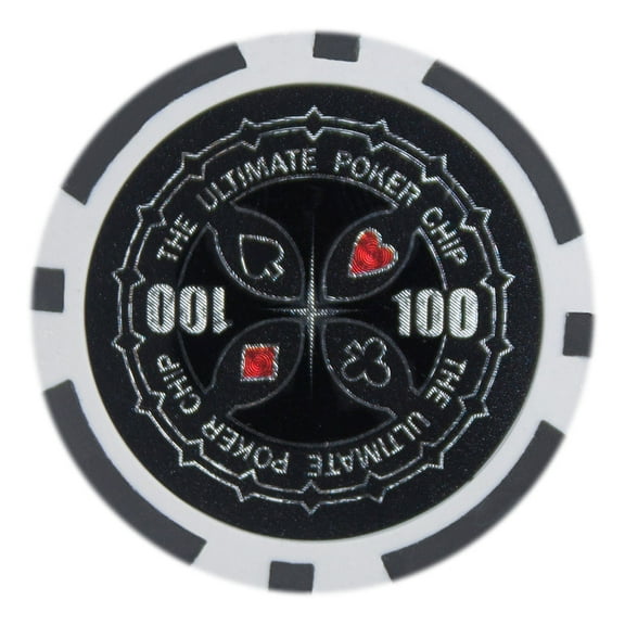 Playzaic 14-gram The Ultimate Poker Chips (50-pack) Heavy Bulk Set ($100 Black)
