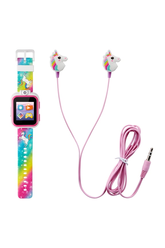 Kids Girl Rainbow Unicorn Touch Screen Smartwatch & Earbuds Set