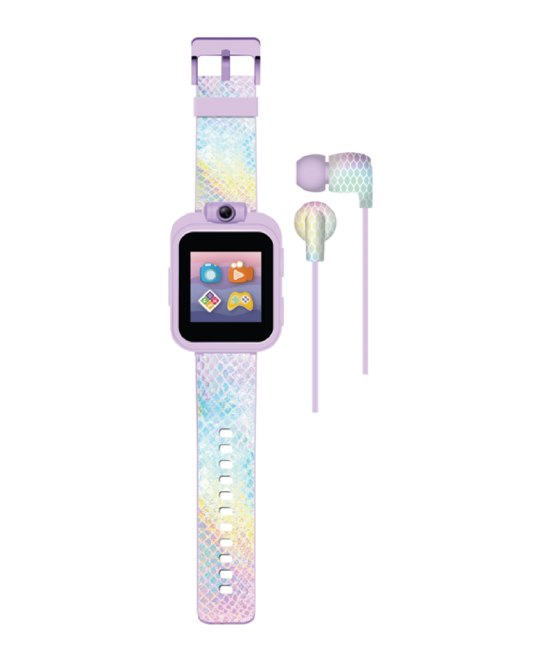 Playzoom Kids Smartwatch & Earbuds Set: Textured Holographic
