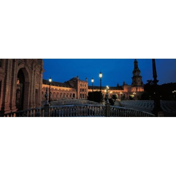 Plaza Espana Seville Andalucia Spain Poster Print (36 x 12)