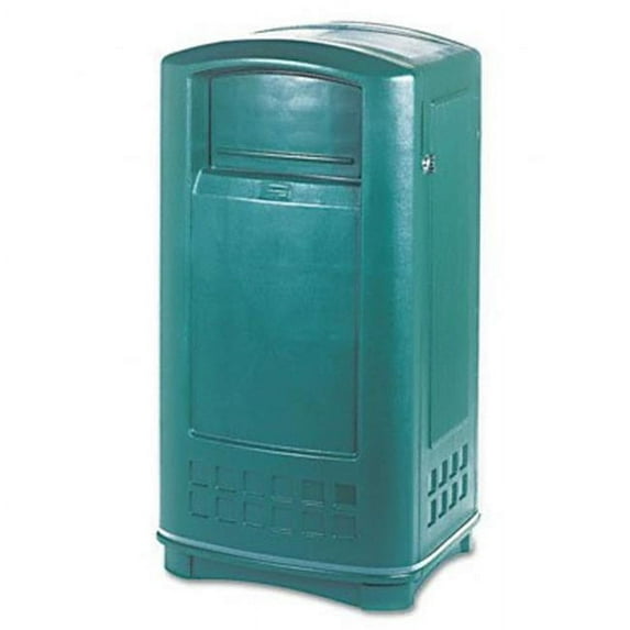 Plaza In/Outdoor Waste Container Rectangular Plastic 35gal Beige