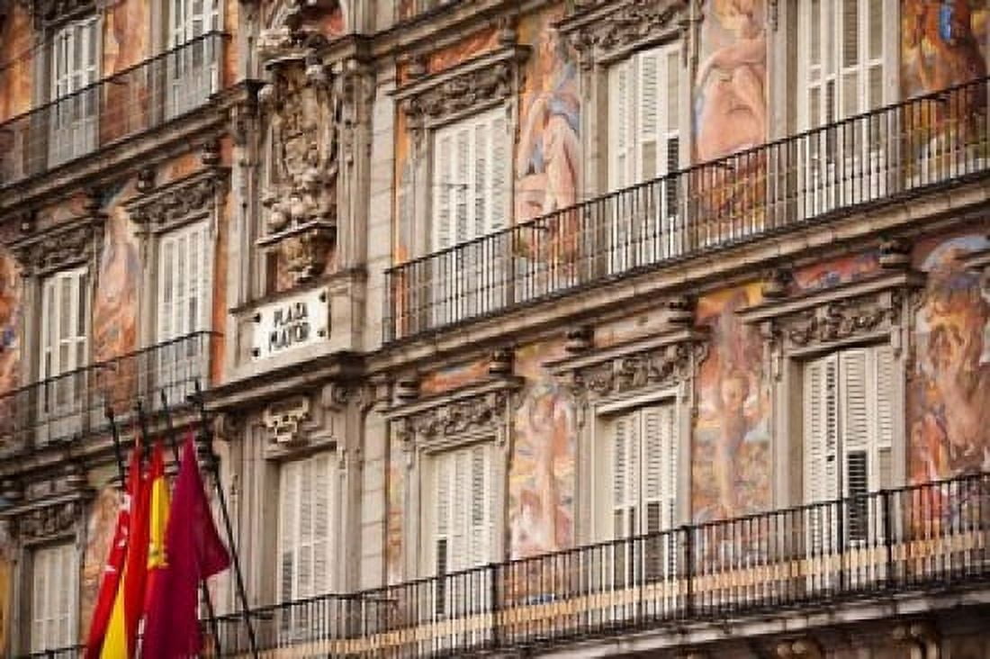 Plaza Mayor Madrid Spain Canvas Art - Walter Bibikow DanitaDelimont (38 x 25)