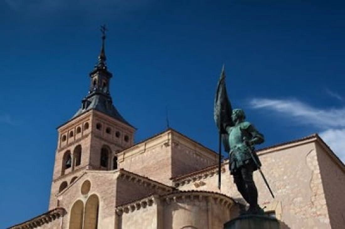 Plaza San Martin and San Martin Church Segovia Spain Canvas Art - Walter Bibikow DanitaDelimont (18 x 12)