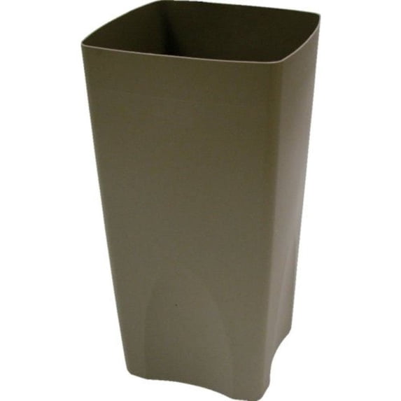 Plaza Waste Container Rigid Liner, Square, Plastic, 19gal, Beige