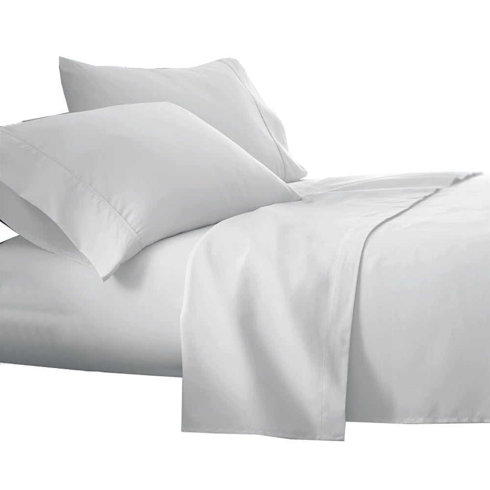 Luxurious White Full Cotton Sateen 4-Piece Sheet Set