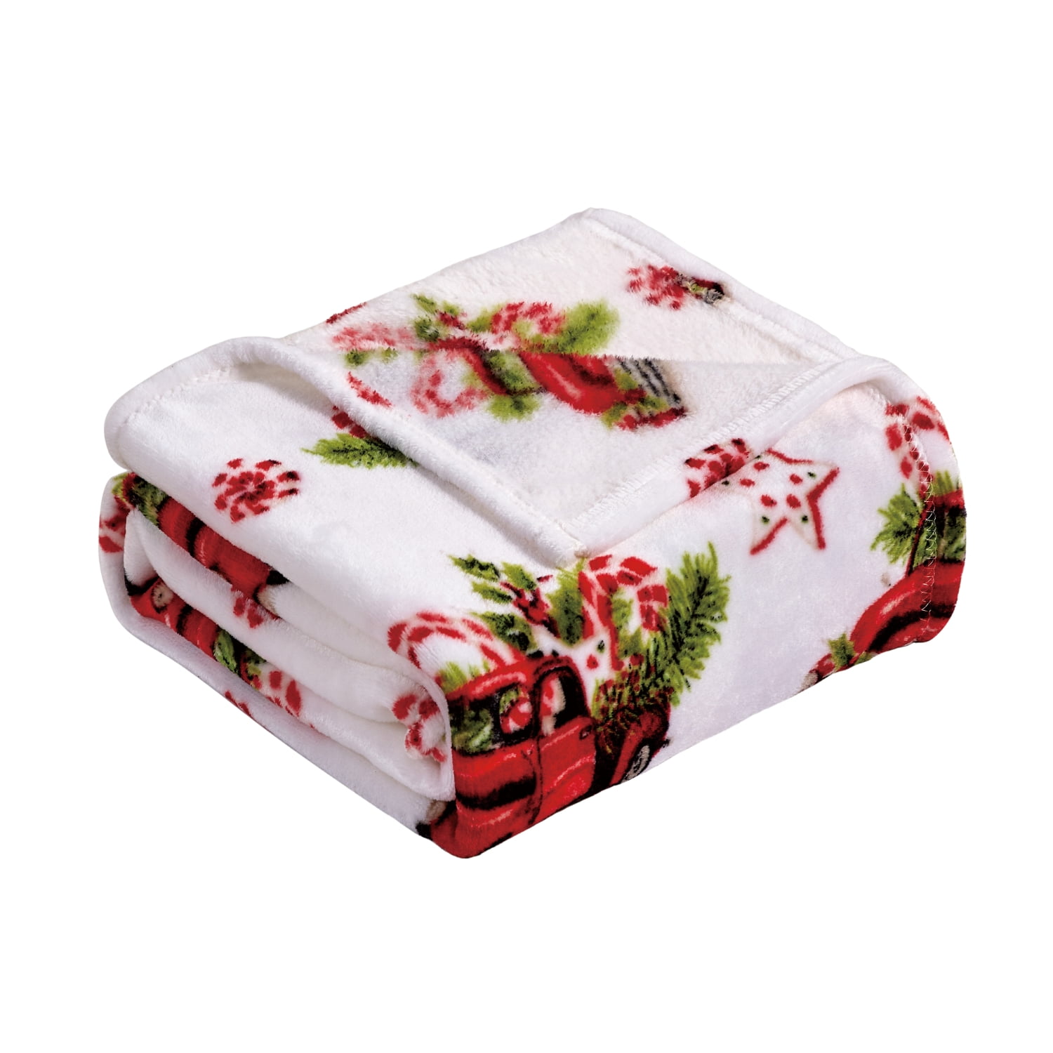 Rustic Plush Plazatex Rustic Truck plush Decorative Christmas Machine Washable Throw ...